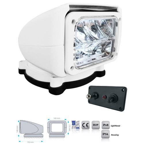 Aval LED Motorised Remote Control Searchlight - White