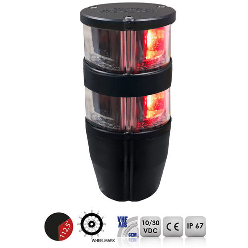 Mantagua Navipro Port Red 2NM Double LED Light - Deck Mount