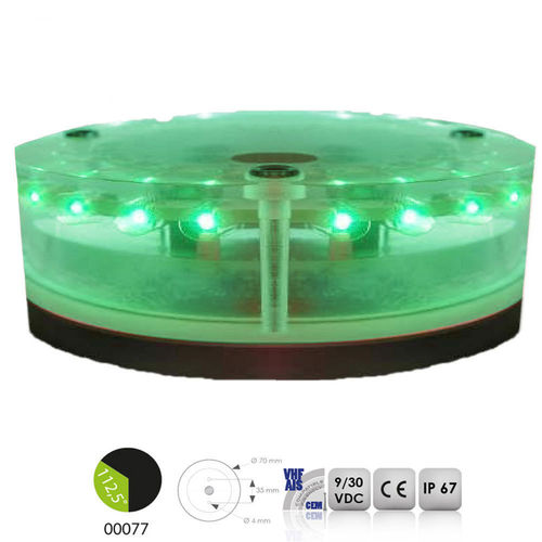 Mantagua Racing Epoxy Resin 3NM Starboard Green LED Light - Horizontal Deck Fitting
