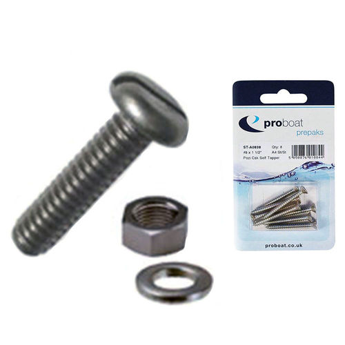 Proboat Slotted Pan Head Machine Screw + Nut & Washer