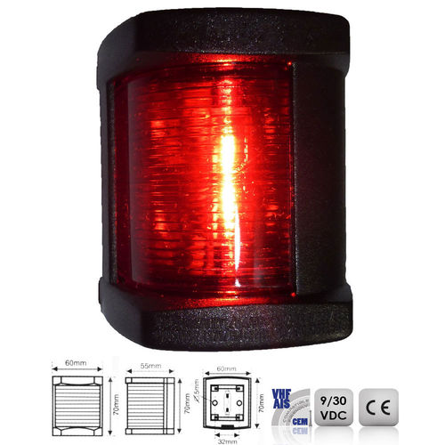 Mantagua Classical Navigational Red Light < 12m - Sidelight